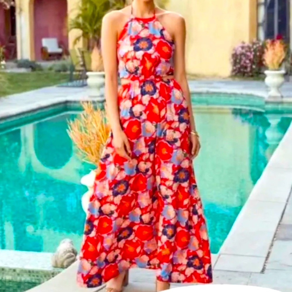 Vici Red Floral Maxi Dress
